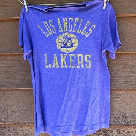 NBA Other - Los Angeles Lakers Boys Large Purple Graphic Tee 2012 NBA Licensed 50/50 Blend